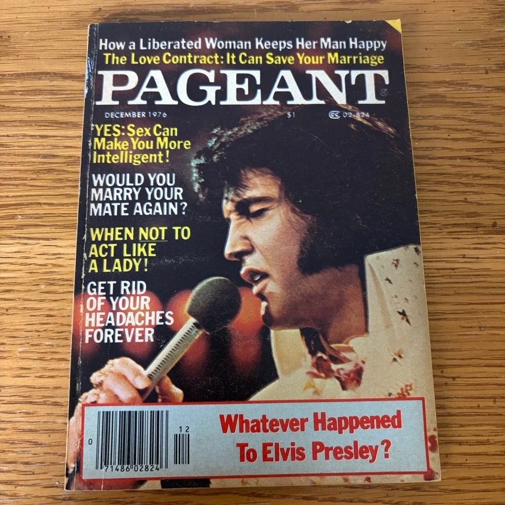 Vintage Pageant Magazine December 1976 Elvis Presley Cover 70s Pop Culture News